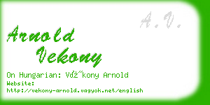 arnold vekony business card